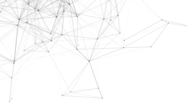 Plexus fantasy abstraktní technologie. Abstraktní geometrické pozadí s pohyblivými čarami, tečkami a trojúhelníky. Věda. Léky a technologie. Animace smyčky — Stock video