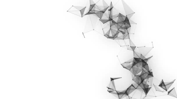 Plexus fantasy abstrakcyjna technologia. Streszczenie geometrycznego tła z ruchomymi liniami, kropkami i trójkątami. Nauka. Medycyna i technologia. Animacje pętlowe — Wideo stockowe