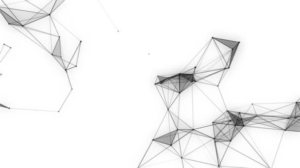 Plexus fantezi soyut teknolojisi. Hareket eden çizgiler, noktalar ve üçgenlerle soyut geometrik arkaplan. - Bilim. Tıp ve teknoloji. Döngü canlandırmaları — Stok video