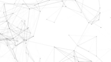 Plexus fantezi soyut teknolojisi. Hareket eden çizgiler, noktalar ve üçgenlerle soyut geometrik arkaplan. - Bilim. Tıp ve teknoloji. Döngü canlandırmaları