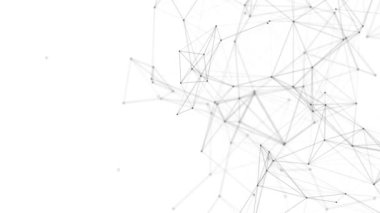 Plexus fantezi soyut teknolojisi. Hareket eden çizgiler, noktalar ve üçgenlerle soyut geometrik arkaplan. - Bilim. Tıp ve teknoloji. Döngü canlandırmaları