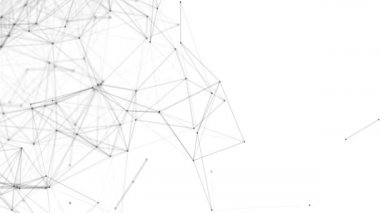 Plexus fantezi soyut teknolojisi. Hareket eden çizgiler, noktalar ve üçgenlerle soyut geometrik arkaplan. - Bilim. Tıp ve teknoloji. Döngü canlandırmaları