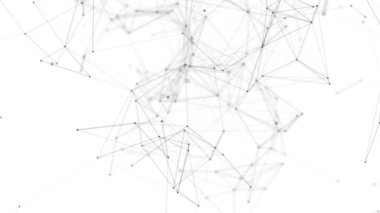 Plexus fantezi soyut teknolojisi. Hareket eden çizgiler, noktalar ve üçgenlerle soyut geometrik arkaplan. - Bilim. Tıp ve teknoloji. Döngü canlandırmaları