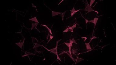 Soyut güzel geometrik arkaplan. Soyut pleksus fütüristik, karanlık bir arka planı olan çokgen uzay. Pleksus fantezisi. Soyut teknoloji