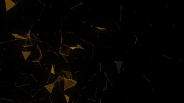 Soyut güzel geometrik arkaplan. Soyut pleksus fütüristik, karanlık bir arka planı olan çokgen uzay. Pleksus fantezisi. Soyut teknoloji