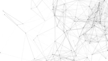 Plexus fantezi soyut teknolojisi. Hareket eden çizgiler, noktalar ve üçgenlerle soyut geometrik arkaplan. - Bilim. Tıp ve teknoloji. Döngü canlandırmaları