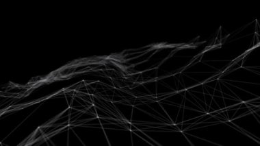 Soyut güzel geometrik arkaplan. Soyut pleksus fütüristik, karanlık bir arka planı olan çokgen uzay. Pleksus fantezisi. Soyut teknoloji