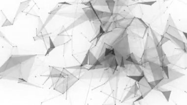 Plexus fantezi soyut teknolojisi. Hareket eden çizgiler, noktalar ve üçgenlerle soyut geometrik arkaplan. - Bilim. Tıp ve teknoloji. Döngü canlandırmaları