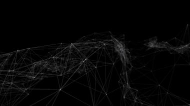 Soyut güzel geometrik arkaplan. Soyut pleksus fütüristik, karanlık bir arka planı olan çokgen uzay. Pleksus fantezisi. Soyut teknoloji