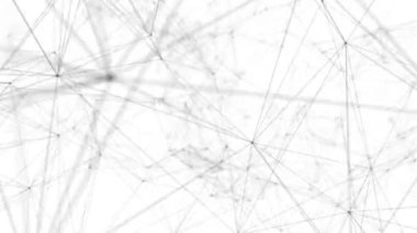 Plexus fantezi soyut teknolojisi. Hareket eden çizgiler, noktalar ve üçgenlerle soyut geometrik arkaplan. - Bilim. Tıp ve teknoloji. Döngü canlandırmaları