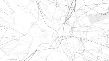 Plexus fantezi soyut teknolojisi. Hareket eden çizgiler, noktalar ve üçgenlerle soyut geometrik arkaplan. - Bilim. Tıp ve teknoloji. Döngü canlandırmaları