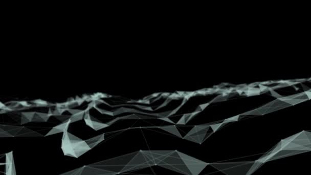 Abstraktní krásné geometrické pozadí. Abstraktní plexní futuristický, polygonální prostor s tmavým pozadím. Plexus fantasy. Abstraktní technologie — Stock video