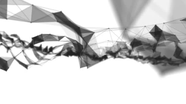 丛奇幻抽象技术. 带有移动线、点和三角形的几何背景。 科学。 医学和技术。 循环动画 — 图库视频影像