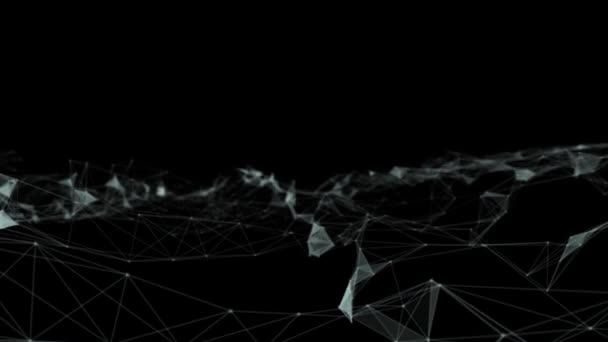 Abstract beautiful geometric background. Abstract plexus futuristic, polygonal space with a dark background. Plexus fantasy. Abstract technology — Stock Video