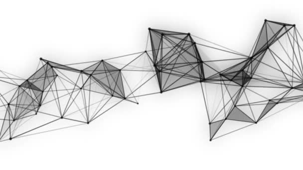 丛奇幻抽象技术. 带有移动线、点和三角形的几何背景。 科学。 医学和技术。 循环动画 — 图库视频影像