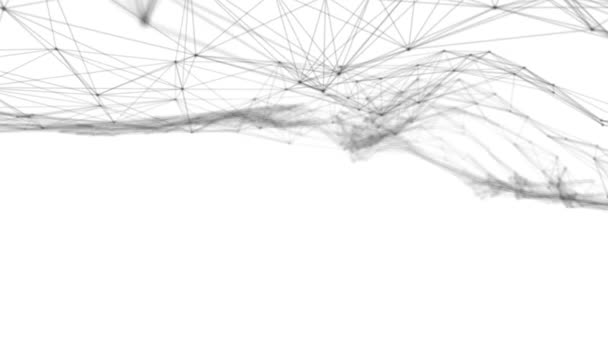 Фантастична абстрактна технологія Plexus. Анотація геометричного фону з рухомими лініями, точками і трикутниками. Наука. Медицина та технології. Анімація циклів — стокове відео