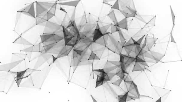 Plexo fantasía tecnología abstracta. Fondo geométrico abstracto con líneas móviles, puntos y triángulos. Ciencia. Medicina y tecnología. Animaciones Loop — Vídeos de Stock