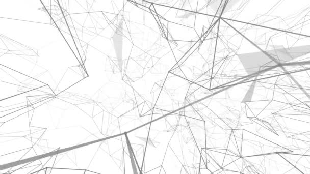 Αφηρημένη τεχνολογία φαντασίας πλέξους. Αφηρημένο γεωμετρικό υπόβαθρο με κινούμενες γραμμές, τελείες και τρίγωνα. Επιστήμη. Ιατρική και τεχνολογία. Κινούμενα σχέδια βρόχων — Αρχείο Βίντεο