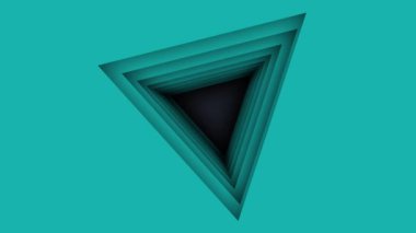 Soyut mavi fütüristik arka plan. Siyah arkaplandaki ışık tüplerinden gelen boşluk. Teknoloji, VJ konsepti. Bir üçgenden tünel iç görünümü