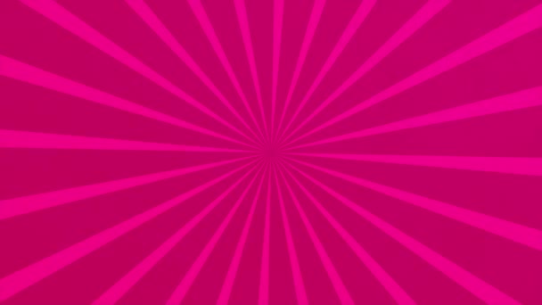 Pop art ρετρό ροζ ακτίνες γραφιστική κίνηση σχεδιασμό. Pop τέχνη έκρηξη animation φόντο — Αρχείο Βίντεο