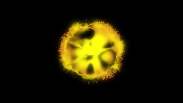 Abstrakter Metaball-Hintergrund gelb. 2D Animation von schwimmendem Flüssigmetall — Stockvideo