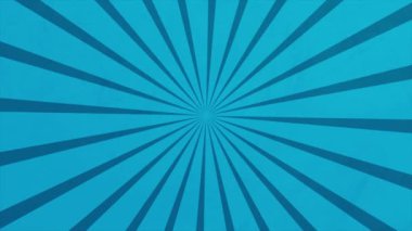 Pop art retro mavi ışınlar grafik hareket tasarımı. Arka plan animasyonunu patlatan pop sanatı