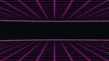 Retro fütüristik 1980 'lerin parlayan sentetik punk animasyon şebekesi