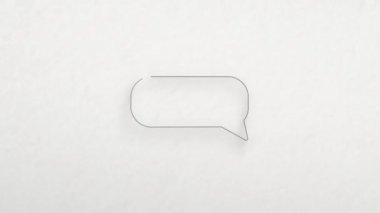 Speech bubble icon with color drawing effect. Doodle animation. 4K