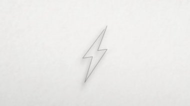 Renk çizim efektli yıldırım simgesi. Karalama animasyonu. 4K