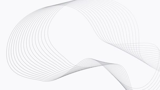 Egyszerű elvont fehér hullámos trendi gyönyörű fehér görbe háttér — Stock videók