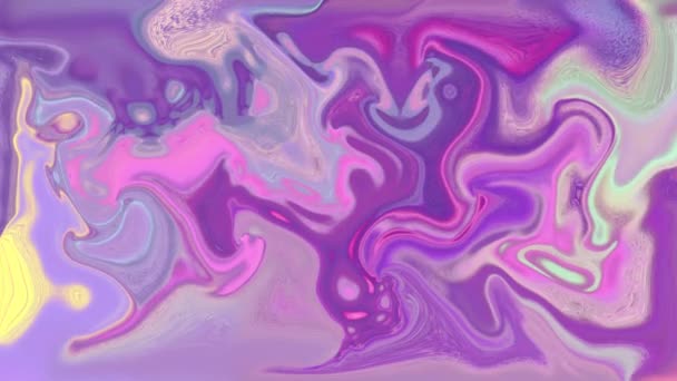 抽象彩虹全息浮油循环动画。几何波污渍。数字背景 — 图库视频影像