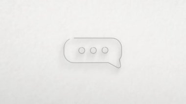 Speech bubble icon with color drawing effect. Doodle animation. 4K