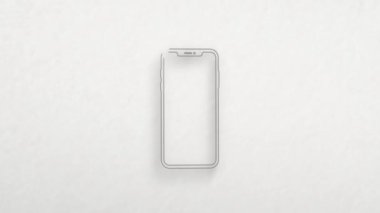Phone icon with color drawing effect. Doodle animation. 4K