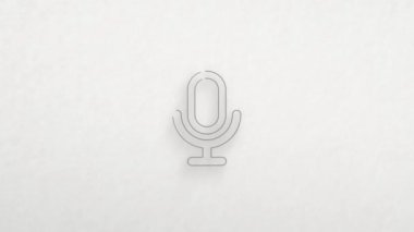 Microphone icon with color drawing effect. Doodle animation. 4K