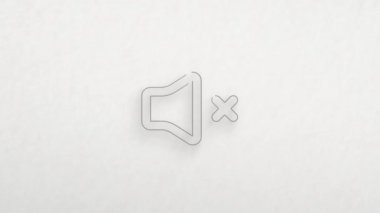 Hoparlör renk çizim efektli sessiz simge. Karalama animasyonu. 4K