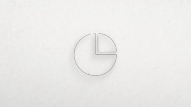 Renk çizim efektli çember diyagramı simgesi. Karalama animasyonu. 4K