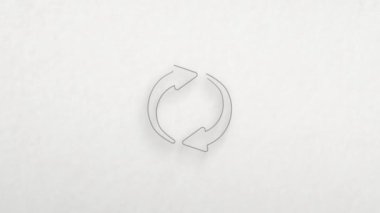 Renk çizim efektli ekran simgesini geri dönüştür. Karalama animasyonu. 4K