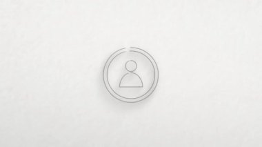 Create account screen icon with color drawing effect. Doodle animation. 4K