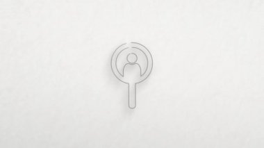 Renk çizim efektli bir insan simgesini aramak için büyüteç. Karalama animasyonu. 4K