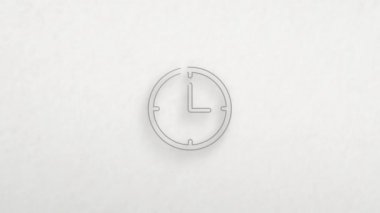 Clock icon with color drawing effect. Doodle animation. 4K