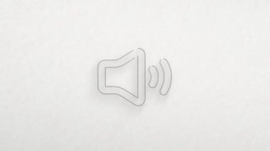 Speaker volume icon with color drawing effect. Doodle animation. 4K