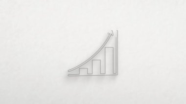 Renk çizim efektli ok simgesiyle iş diyagramı. Karalama animasyonu. 4K