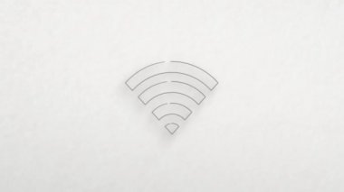 Wi-Fi icon with color drawing effect. Doodle animation. 4K