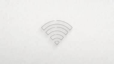 Renkli çizim efektli Wi-Fi simgesi. Karalama animasyonu. 4K