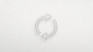 Renk çizim efektli çizgi geri dönüşüm simgesi. Karalama animasyonu. 4K