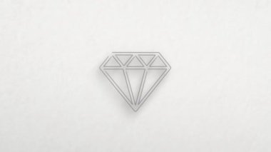 Renk çizim efektli elmas ekran simgesi. Karalama animasyonu. 4K