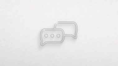 Speech bubble chat icon with color drawing effect. Doodle animation. 4K