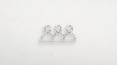 Renk çizim efektli üç kişi. Karalama animasyonu. 4K