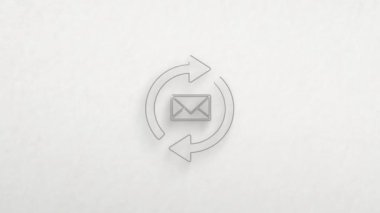 Renk çizim efektli giden ve gelen ileti simgesi. Karalama animasyonu. 4K