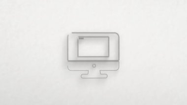 Computer screen with browser window icon with color drawing effect. Doodle animation. 4K